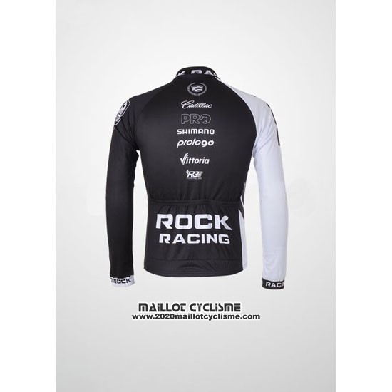 2010 Maillot Ciclismo Rock Racing Noir et Blanc Manches Longues et Cuissard